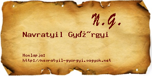 Navratyil Györgyi névjegykártya